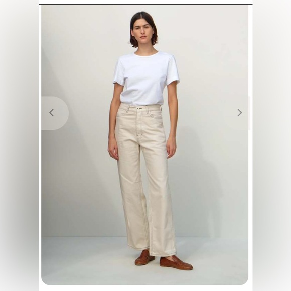 Jesse Kamm Pants - Jesse Kamm 225s Cream with Slate Stitching Sz 4